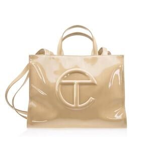 Medium Shopping Bag - Khaki Patent